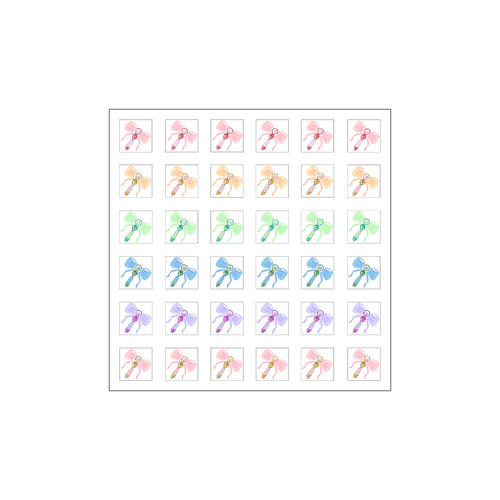 魔法のステッキシール（正方形36枚）100×100mm 選べるホワイトフレークシール（正方形36枚）100×100mm