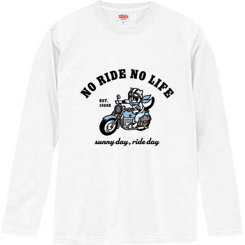 バイク乗りのハチワレ君！ pat01 CO ロングスリーブTシャツ