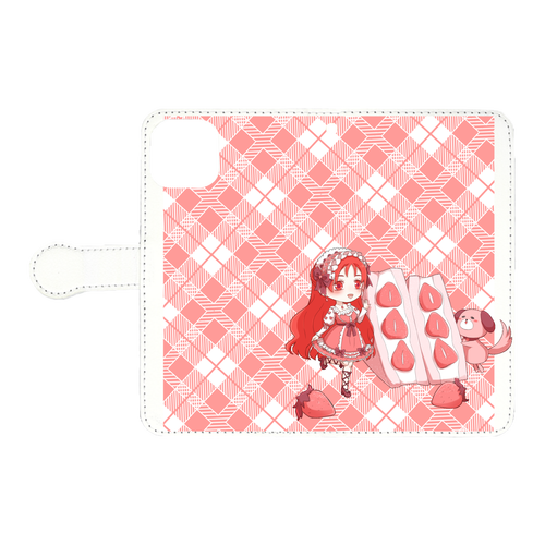 ふわ髪ロングちゃんとイチゴサンド iPhone11 手帳型スマホケース