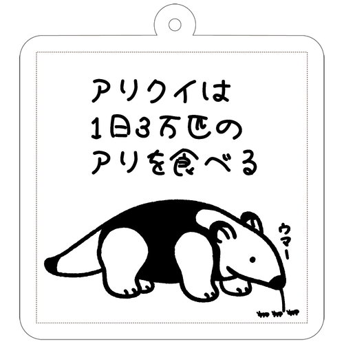 アリクイ雑学 50×50mm アクリルキーホルダー(正方形)