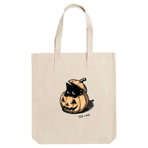 ハロウィン ジャックオランタンと子猫（黒猫）CO アーバントート【白プリントあり】
