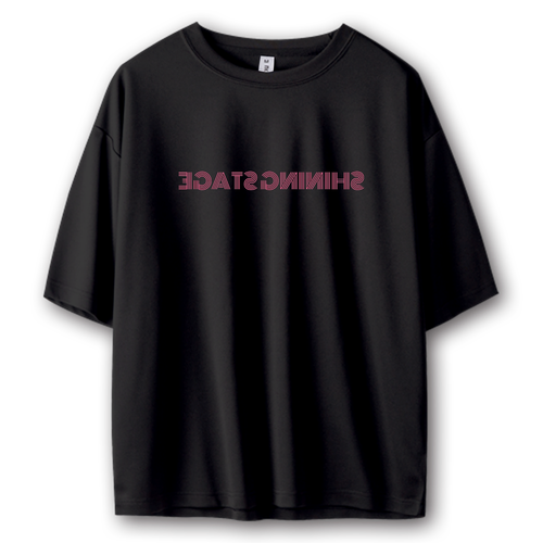 シャイニングロゴTシャツ【ピンク】逆文字プリント ストリートＴシャツ