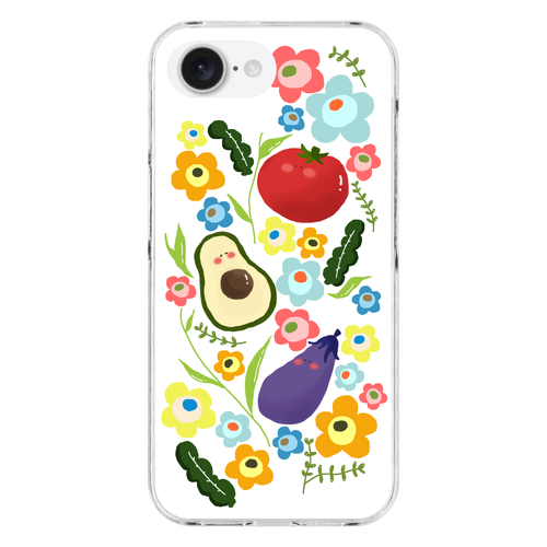カラフルお野菜 iPhone16e (透明)(ハードケース)