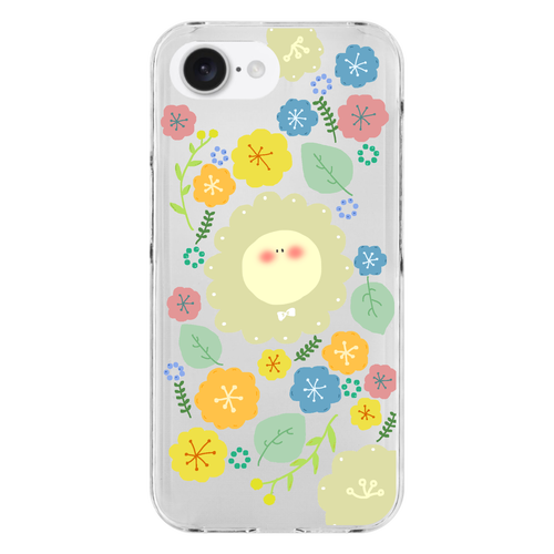 おはなばたけ iPhone16e (透明)(ハードケース)