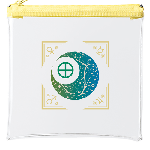 オリエンタルな月と惑星と地球と。／クリアポーチ・スクエア カラーファスナークリアポーチ（S）