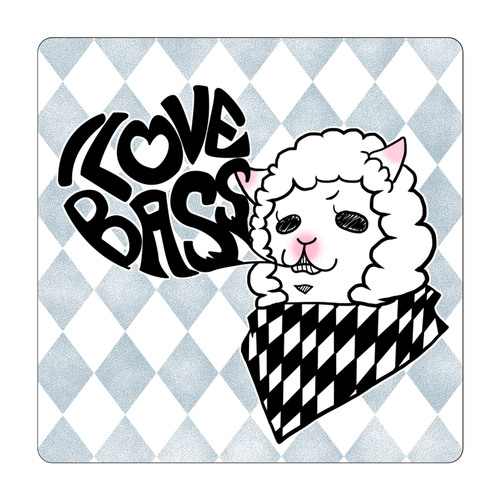 アルパカ くすみブルー 珪藻土コースター (四角)