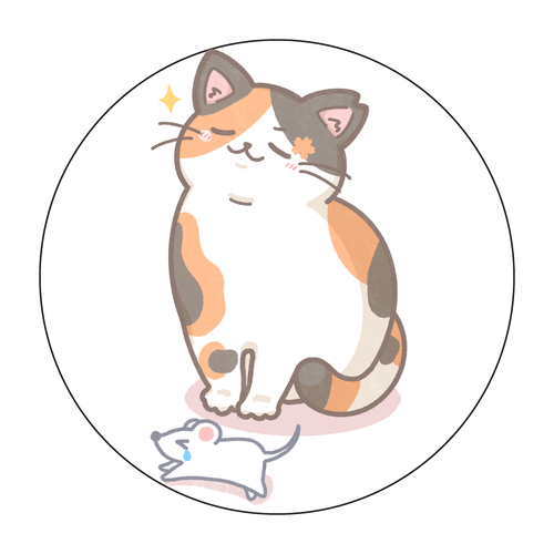 狩するさくらにゃん 捺印マット(ラウンド)