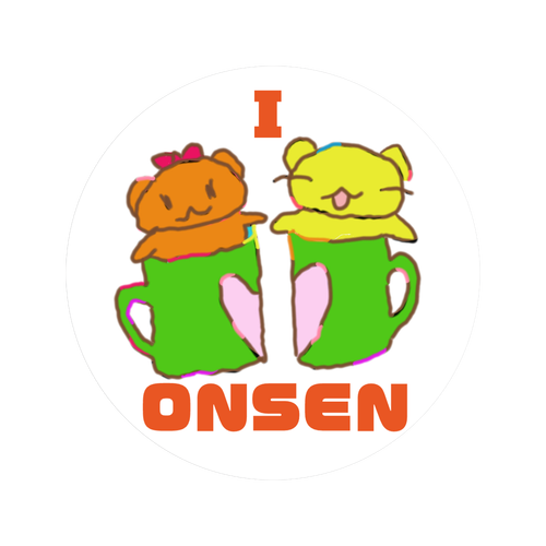 I♡LOVE　ONSEN缶バッジ 56mm缶バッジ