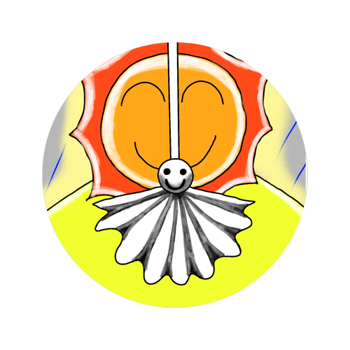 てるてる呼び出しSUN缶バッジ 56mm缶バッジ