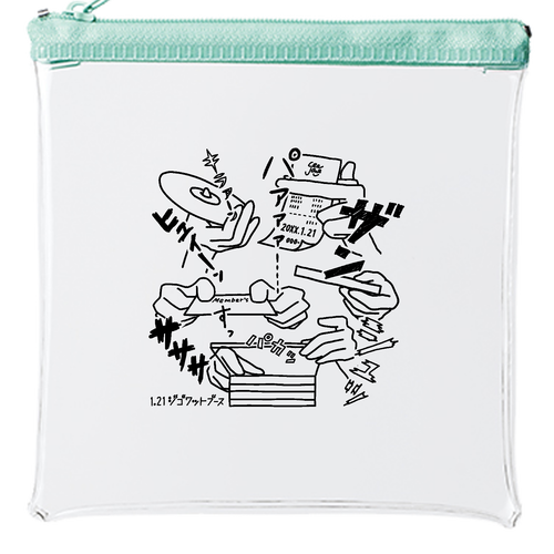 ポーチ「これがレンタルスタッフの手さばきだ！」 カラーファスナークリアポーチ（S）