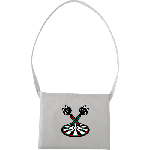 DART NUKO 黒猫くんダーツ キャンバスサコッシュ(フルカラー転写プリント)