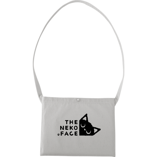 THE NEKO FACE 黒猫 キャンバスサコッシュ(フルカラー転写プリント)