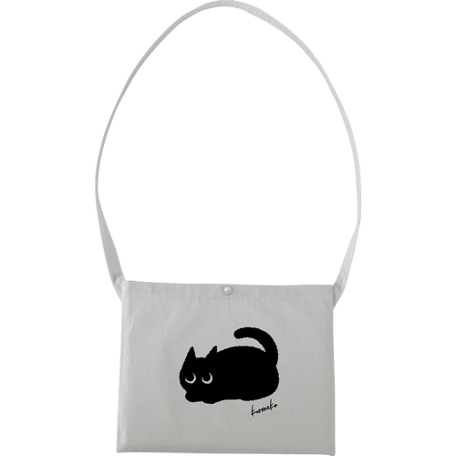 まったり黒猫君！ キャンバスサコッシュ(フルカラー転写プリント)