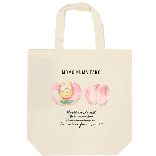 もも くま 太郎･トートバック 厚手コットンマチ付トート(M)