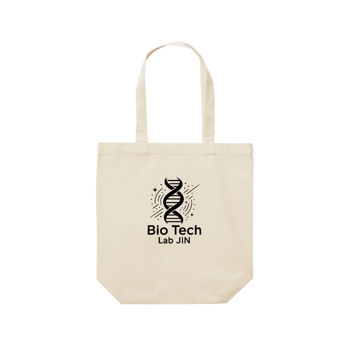 Bio Tech Lab JIN DNAロゴトートバック(大) レギュラーキャンバストートバッグ(M) (フルカラー転写プリント)