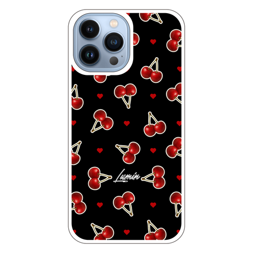 Cherry-ブラック iPhone13 Pro Max (透明) 