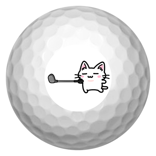 ゴルフボール 猫のにゃうちゃん 方向性がわかる目印付き ゴルフボール(3個セット)