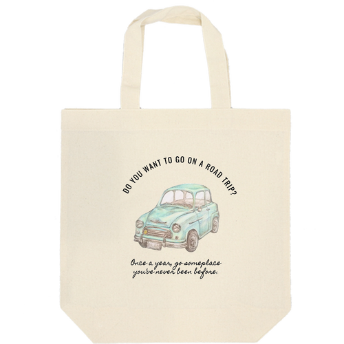 車 ドライブ 旅･トートバック 厚手コットンマチ付トート(M)