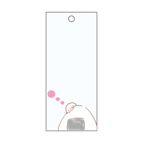 おにぎりパクっ 短冊型アクリルキーホルダー (W30mm H70mm)