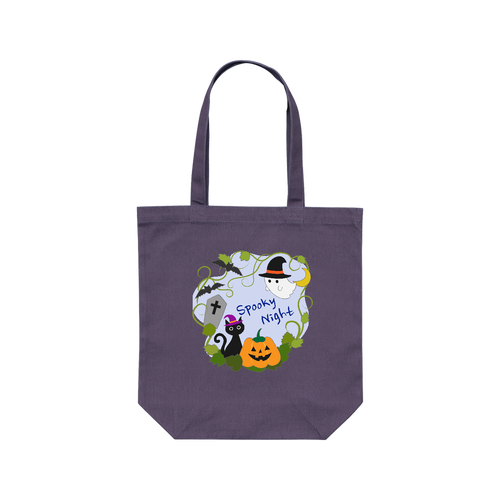 ハロウィン（Spooky Night） レギュラーキャンバストートバッグ(M) (フルカラー転写プリント)
