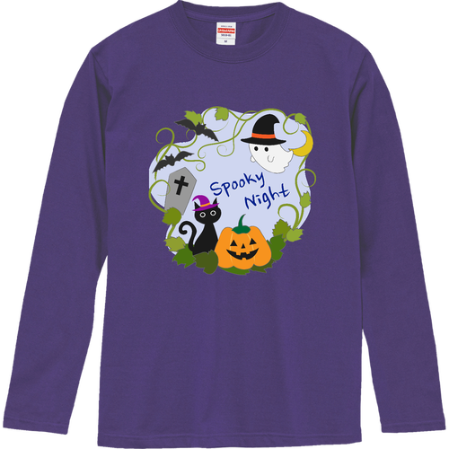 ハロウィン（Spooky Night） ロングスリーブTシャツ