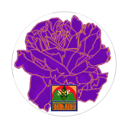 【ビェム.アッシュ】シリーズ…青紫の薔薇　 クリアバッジ