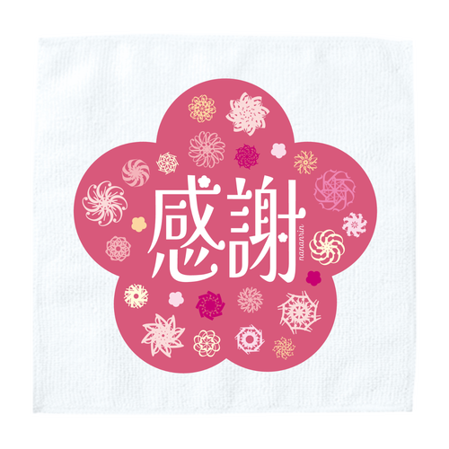 ことばもん／「感謝ノハナ」ももいろ／ミニタオル ソフトタッチミニタオル