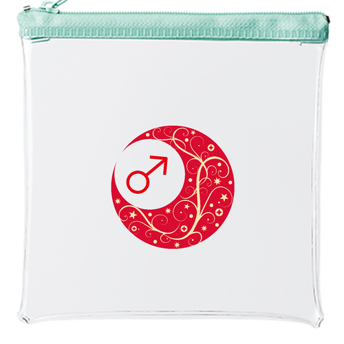 オリエンタルな月と火星と。ー火星額Ver.／クリアポーチ・スクエア カラーファスナークリアポーチ（S）