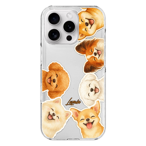 スマイリーワンちゃんズ iPhone16 Pro (透明)(ハードケース)