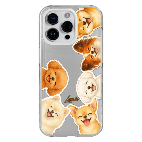 スマイリーワンちゃんズ iPhone15 Pro (透明) (ハードケース)