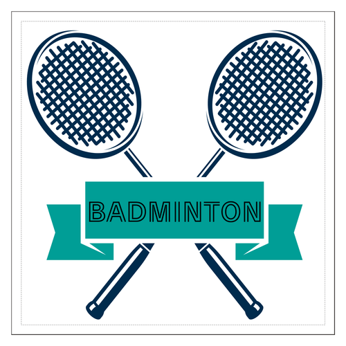 バドミントンシール 100mmホワイトステッカー・シール