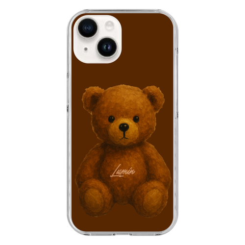 テディベア iPhone15 (透明)(ハードケース)