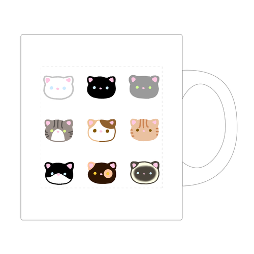 ねこたくさん ワンポイント マグカップ