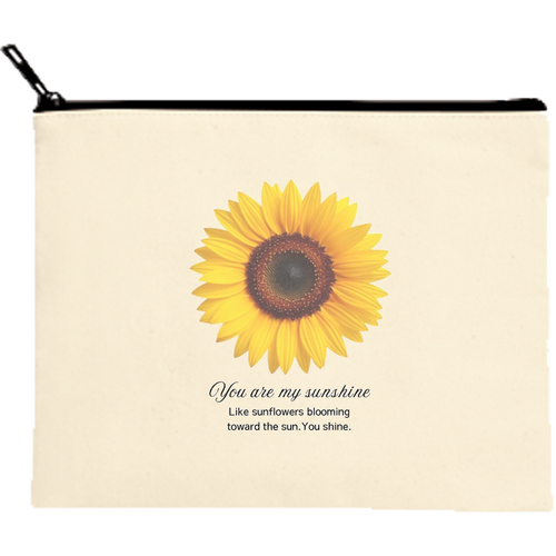 sunflower☆you are my sunshine キャンバスポーチ（M）【白プリント有】