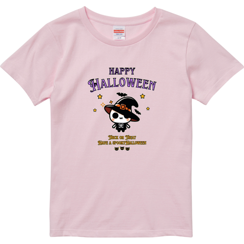 Halloween☆ニャン Purple ハイクオリティーTシャツ（ガールズ）