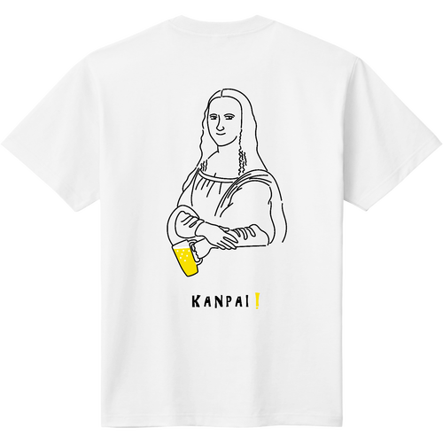 モナリザ×BEER 黒線画 バックプリント | 定番Ｔシャツ 定番Ｔシャツ