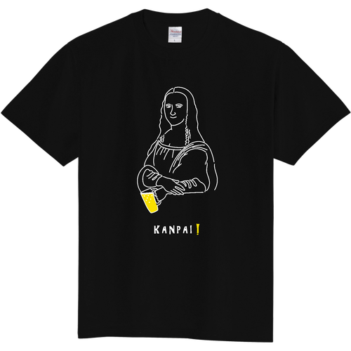 モナリザ×BEER 白線画 | 定番Ｔシャツ 定番Ｔシャツ