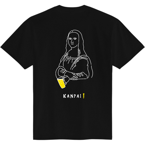 モナリザ×BEER 白線画 バックプリント | 定番Ｔシャツ 定番Ｔシャツ