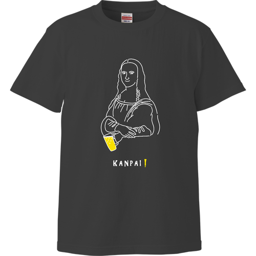 モナリザ×BEER 白線画 | ハイクオリティーTシャツ ハイクオリティーTシャツ