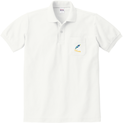 幸せの青い羽根 定番ポロシャツ（ポケット付き）