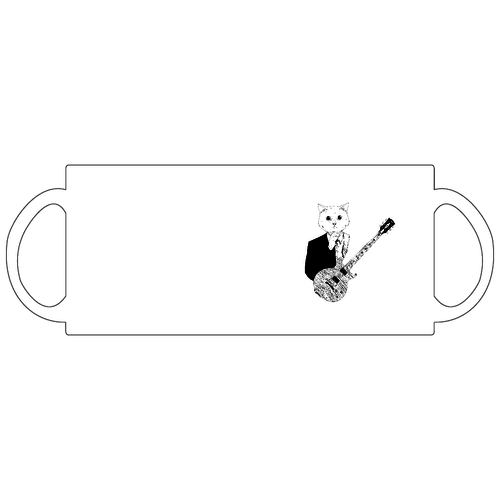 にゃんこギタリストマグカップ 定番マグカップ