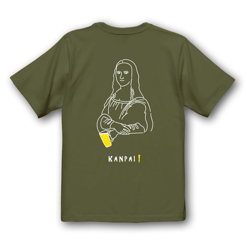 モナリザ×BEER 白線画 バックプリント | プレミアムTシャツ プレミアムTシャツ