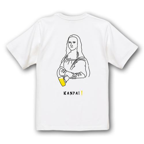 モナリザ×BEER 黒線画 バックプリント | プレミアムTシャツ プレミアムTシャツ