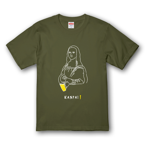 モナリザ×BEER 白線画 | プレミアムTシャツ プレミアムTシャツ