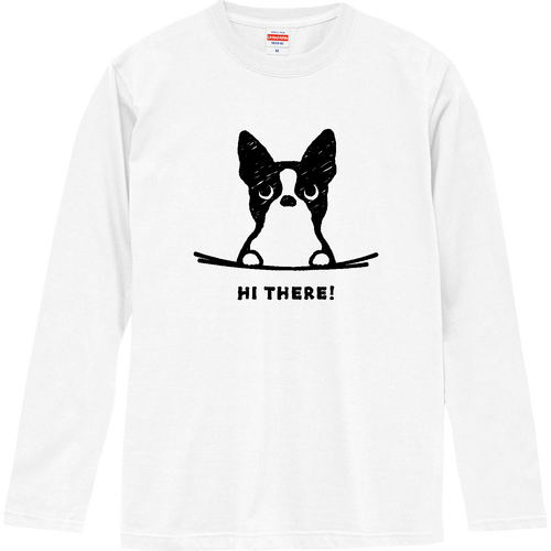 Pocket Dog ボストンテリア 子犬 ロングスリーブTシャツ