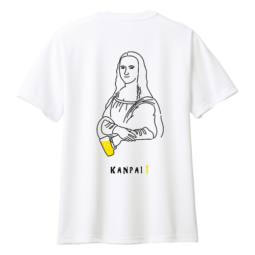 モナリザ×BEER 黒線画 バックプリント | ドライＴシャツ ドライＴシャツ