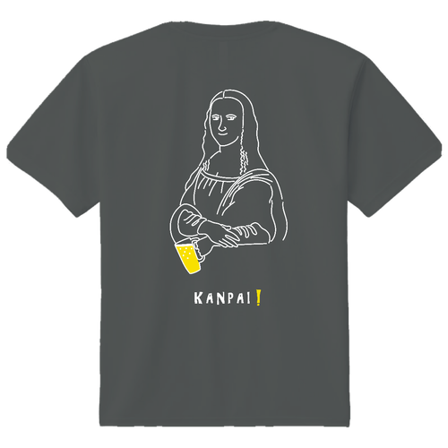 モナリザ×BEER 白線画 バックプリント | ドライＴシャツ ドライＴシャツ