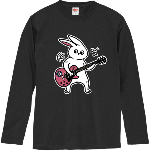 ギター弾きのウサギ君！ ロングスリーブTシャツ