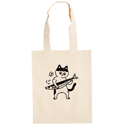 秋刀魚（さんま）弾きのづらねこ君！ ドイツテューテ【白プリントあり】