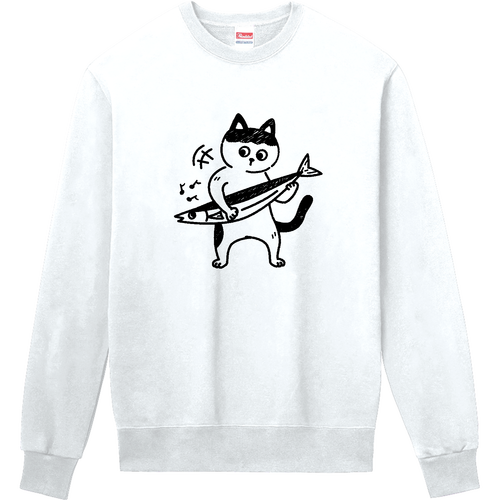 秋刀魚（さんま）弾きのづらねこ君！ 定番スウェット